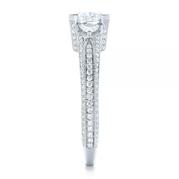 18k White Gold 18k White Gold Custom Diamond Engagement Ring - Side View -  102457