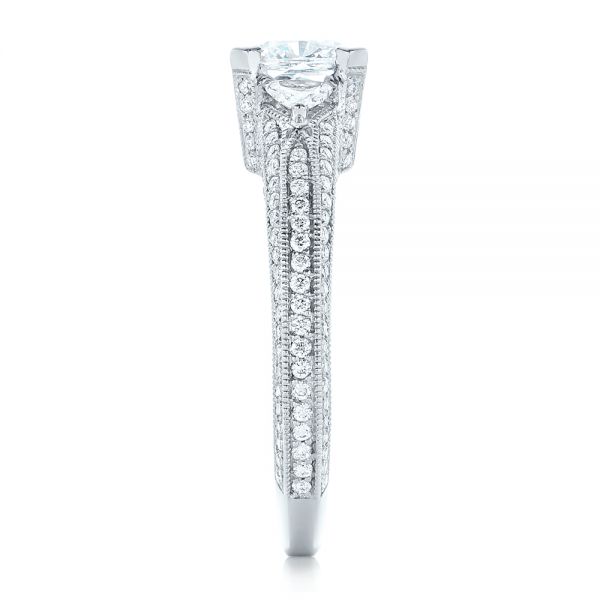Platinum Custom Diamond Engagement Ring - Side View - 102457