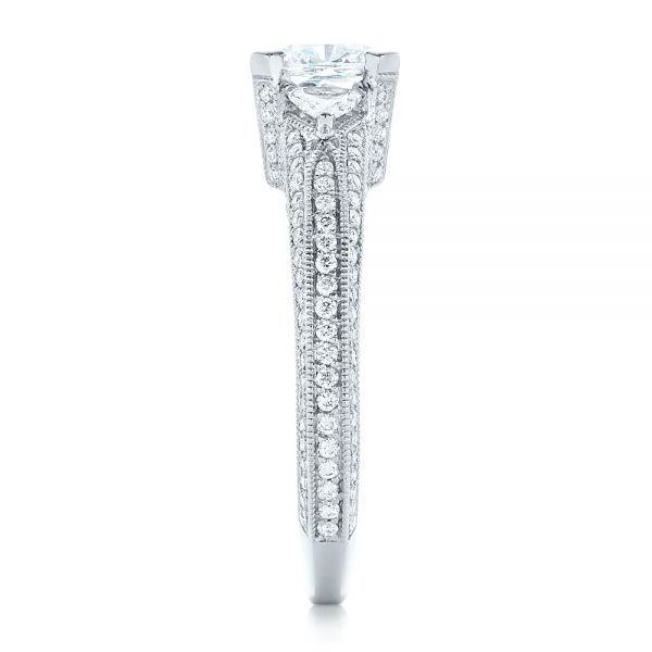  Platinum Custom Diamond Engagement Ring - Side View -  102457