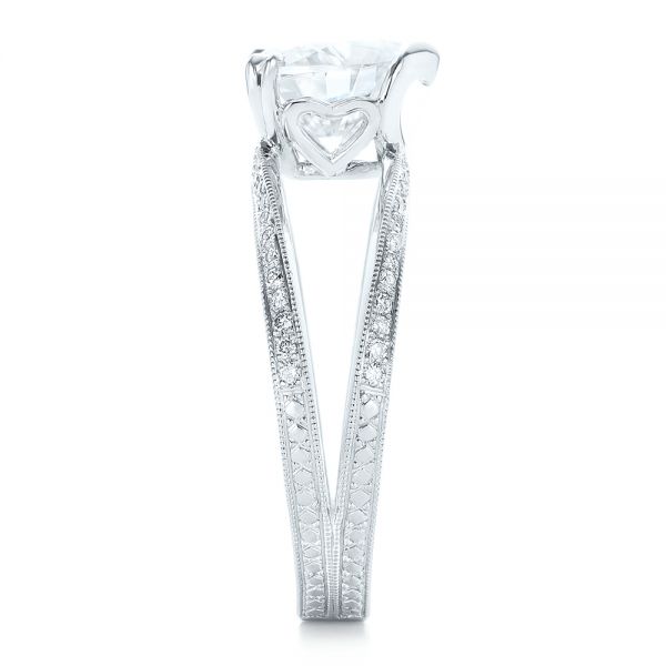18k White Gold 18k White Gold Custom Diamond Engagement Ring - Side View -  102463