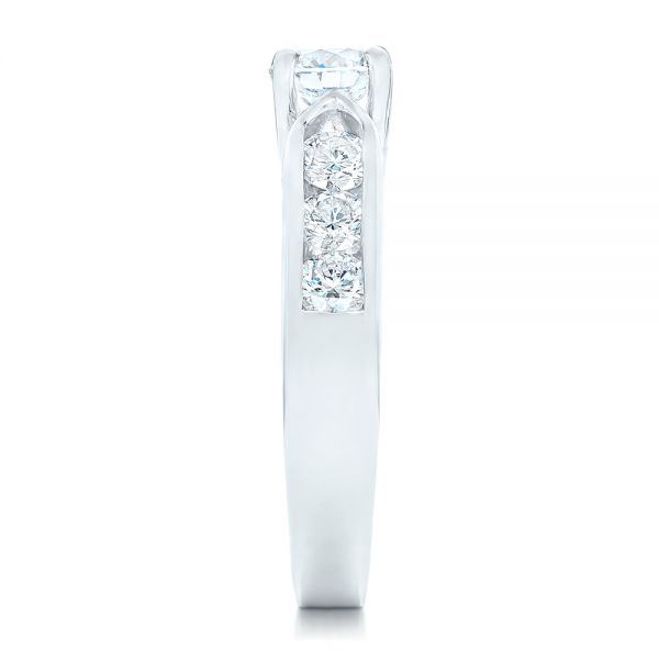18k White Gold 18k White Gold Custom Diamond Engagement Ring - Side View -  102470