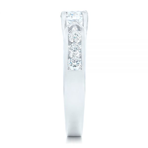 Platinum Custom Diamond Engagement Ring - Side View - 102470
