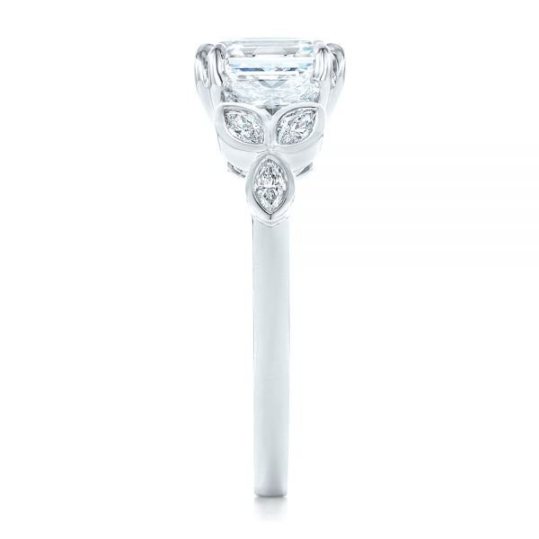  Platinum Custom Diamond Engagement Ring - Side View -  102594