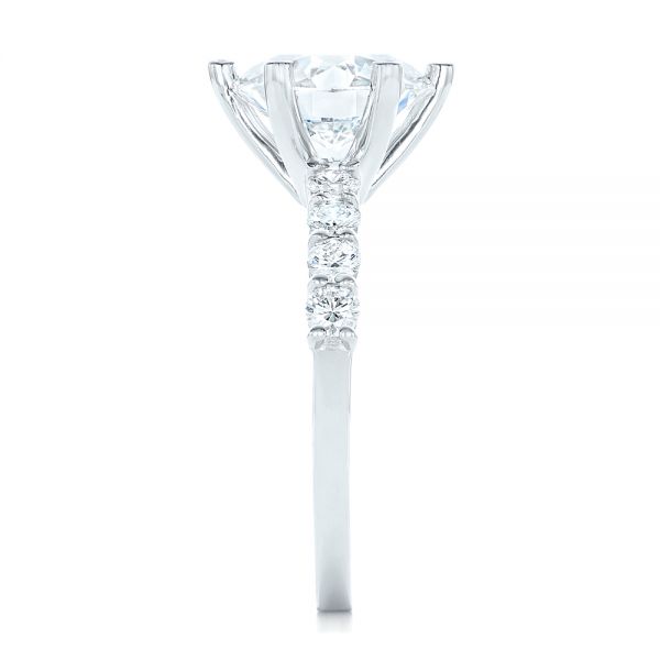 18k White Gold 18k White Gold Custom Diamond Engagement Ring - Side View -  102614