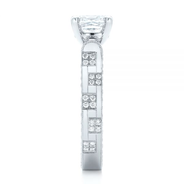 Platinum Custom Diamond Engagement Ring - Side View - 102895