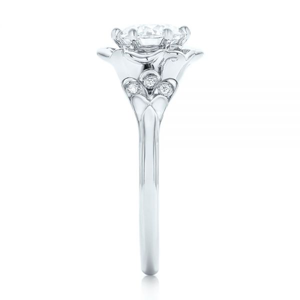  Platinum Custom Diamond Engagement Ring - Side View -  102896