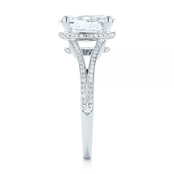 14k White Gold 14k White Gold Custom Diamond Engagement Ring - Side View -  102946