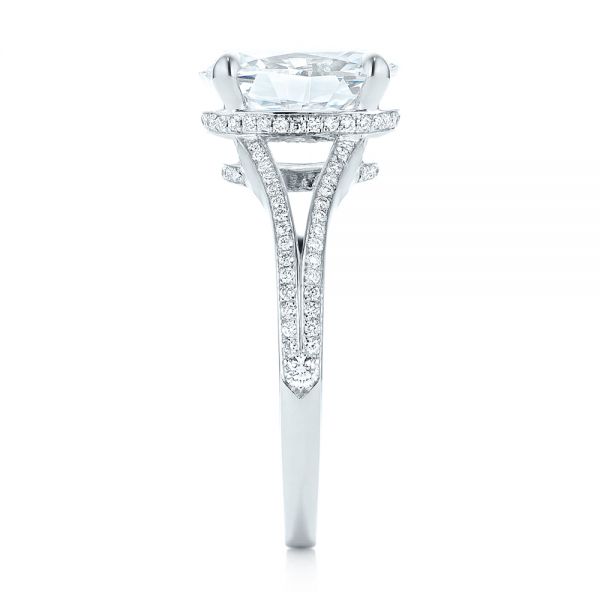 18k White Gold 18k White Gold Custom Diamond Engagement Ring - Side View -  102946