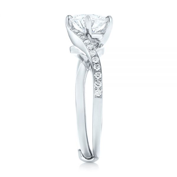 18k White Gold 18k White Gold Custom Diamond Engagement Ring - Side View -  102969