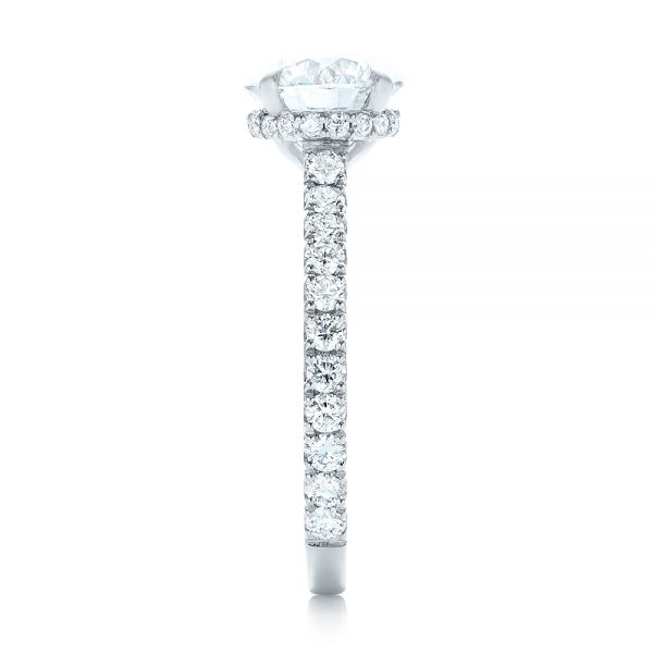 14k White Gold 14k White Gold Custom Diamond Engagement Ring - Side View -  102995