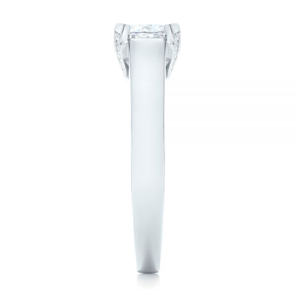  Platinum Custom Diamond Engagement Ring - Side View -  102996