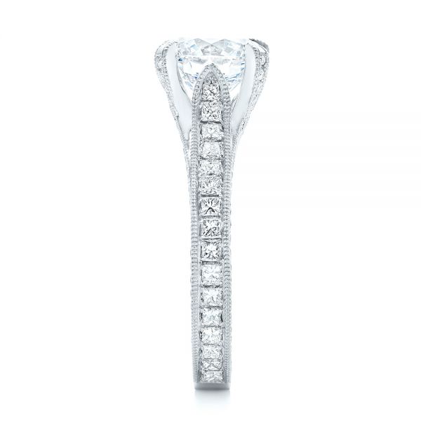  Platinum Custom Diamond Engagement Ring - Side View -  103013