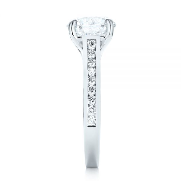 18k White Gold 18k White Gold Custom Diamond Engagement Ring - Side View -  103150