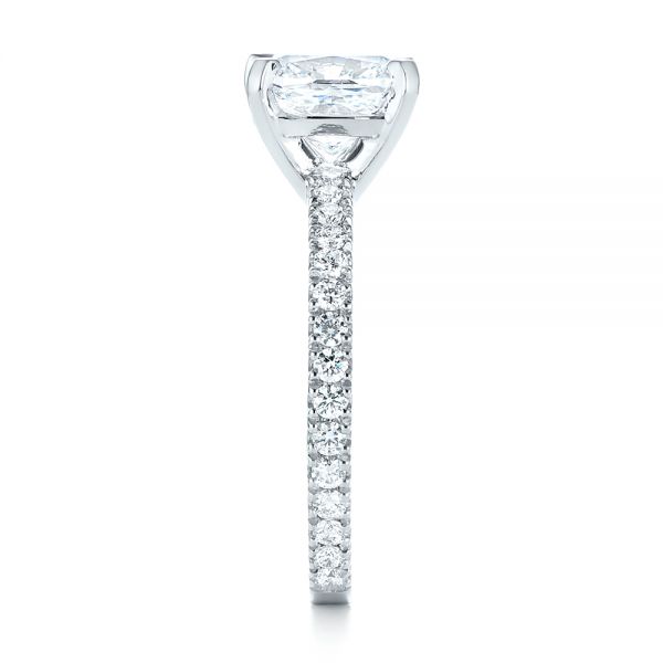 14k White Gold 14k White Gold Custom Diamond Engagement Ring - Side View -  103222