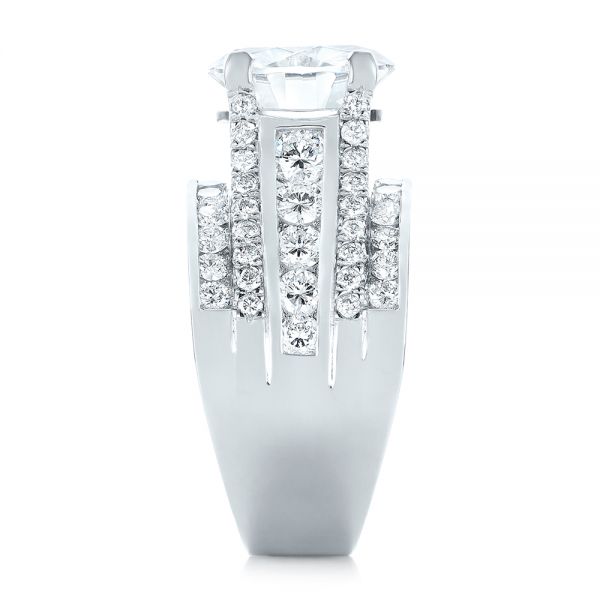 14k White Gold 14k White Gold Custom Diamond Engagement Ring - Side View -  103487