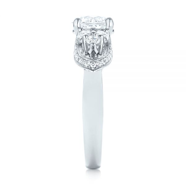 18k White Gold 18k White Gold Custom Diamond Engagement Ring - Side View -  103519