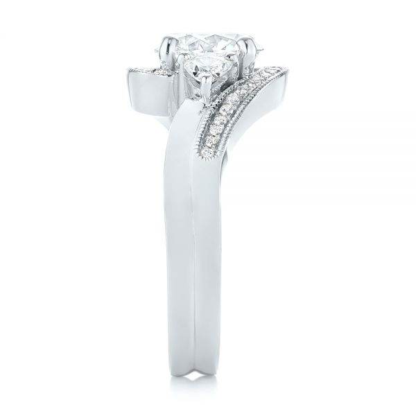 18k White Gold 18k White Gold Custom Diamond Engagement Ring - Side View -  104262