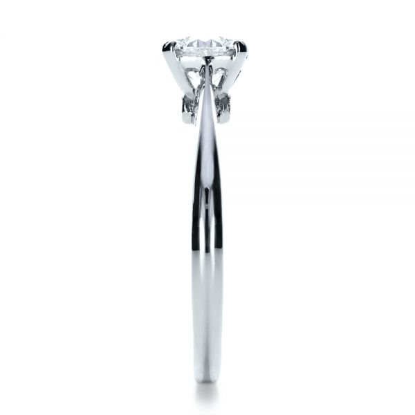 18k White Gold Custom Diamond Engagement Ring - Side View - 1162