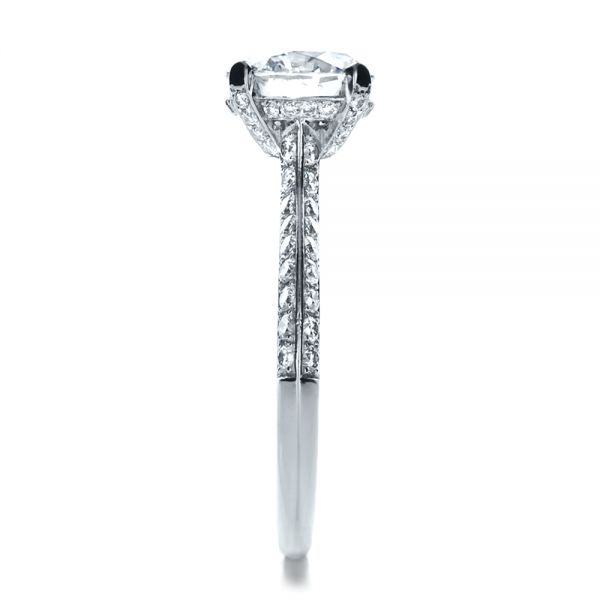  Platinum Custom Diamond Engagement Ring - Side View -  1164