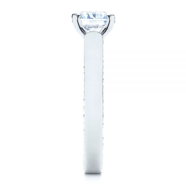 18k White Gold Custom Diamond Engagement Ring - Side View - 1259
