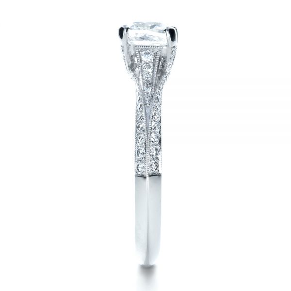  Platinum Custom Diamond Engagement Ring - Side View -  1268
