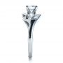 14k White Gold Custom Diamond Engagement Ring - Side View -  1302 - Thumbnail