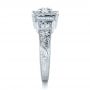 14k White Gold Custom Diamond Engagement Ring - Side View -  1346 - Thumbnail