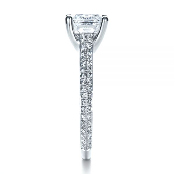 Platinum Custom Diamond Engagement Ring - Side View - 1402
