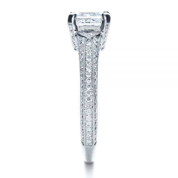 14k White Gold 14k White Gold Custom Diamond Engagement Ring - Side View - 1410