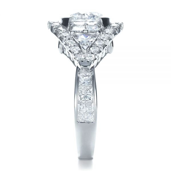 14k White Gold 14k White Gold Custom Diamond Engagement Ring - Side View -  1414