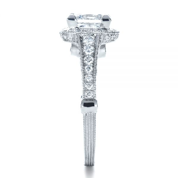  Platinum Custom Diamond Engagement Ring - Side View -  1416