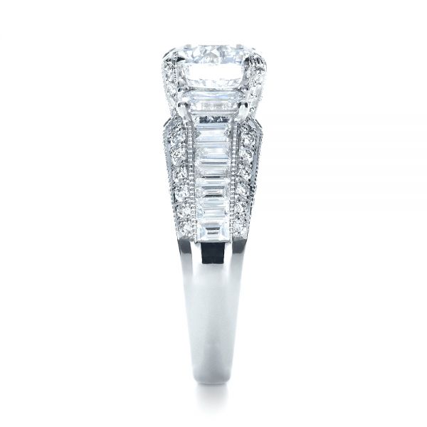 14k White Gold 14k White Gold Custom Diamond Engagement Ring - Side View -  1434