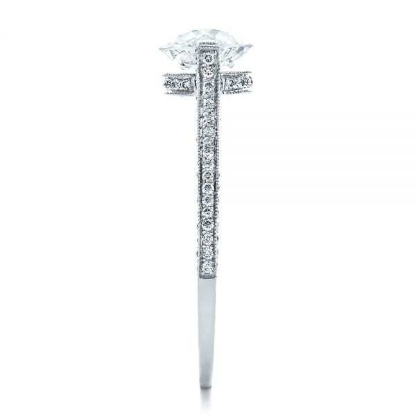Platinum Custom Diamond Engagement Ring - Side View - 1443