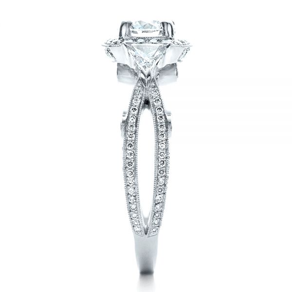 Platinum Custom Diamond Engagement Ring - Side View - 1451