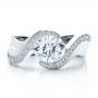  Platinum Custom Diamond Engagement Ring - Top View -  100069 - Thumbnail
