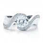  Platinum Custom Diamond Engagement Ring - Top View -  100069 - Thumbnail