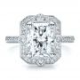  Platinum Custom Diamond Engagement Ring - Top View -  100091 - Thumbnail