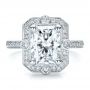 18k White Gold 18k White Gold Custom Diamond Engagement Ring - Top View -  100091 - Thumbnail