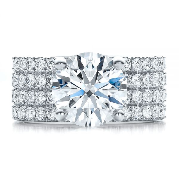Platinum Custom Diamond Engagement Ring - Top View - 100102
