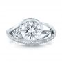 14k White Gold 14k White Gold Custom Diamond Engagement Ring - Top View -  100551 - Thumbnail