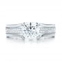 14k White Gold 14k White Gold Custom Diamond Engagement Ring - Top View -  100610 - Thumbnail