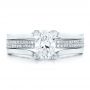 14k White Gold 14k White Gold Custom Diamond Engagement Ring - Top View -  100627 - Thumbnail