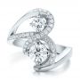  Platinum Custom Diamond Engagement Ring - Top View -  100782 - Thumbnail