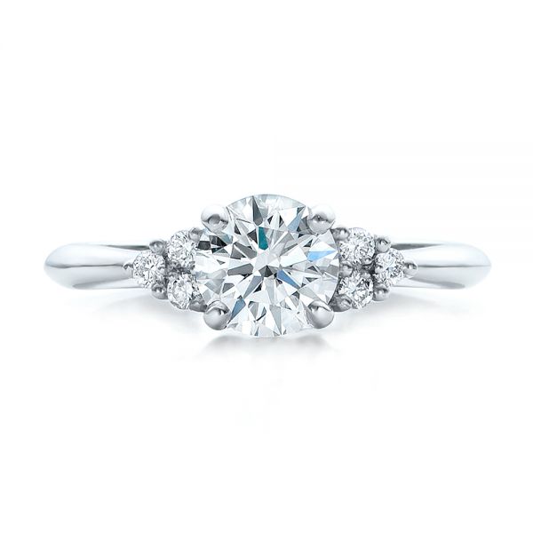 14k White Gold 14k White Gold Custom Diamond Engagement Ring - Top View -  100810