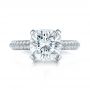 14k White Gold 14k White Gold Custom Diamond Engagement Ring - Top View -  100839 - Thumbnail