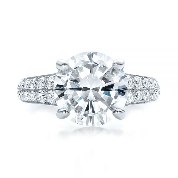  Platinum Custom Diamond Engagement Ring - Top View -  100872