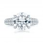 18k White Gold 18k White Gold Custom Diamond Engagement Ring - Top View -  100872 - Thumbnail
