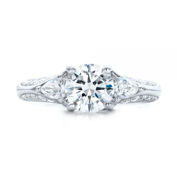  Platinum Custom Diamond Engagement Ring - Top View -  101229