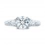 18k White Gold 18k White Gold Custom Diamond Engagement Ring - Top View -  101229 - Thumbnail