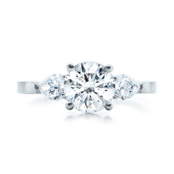 18k White Gold 18k White Gold Custom Diamond Engagement Ring - Top View -  101230